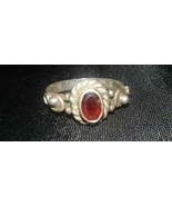 Vintage 925 Silver Ladies size 6 Ring with Faux Ruby - $40.60 CAD