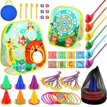 63 Pcs Carnival Outdoor Games Set For Kids Includes Animal Bean Bag Toss... - £48.91 GBP