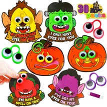 30 Halloween Trick or Treat Party Favor Craft Gift Cards with Googly Eye... - £13.44 GBP