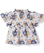 Janie and Jack Floral Smocked Flutter Sleeve Top Blue Gold Size 6 - €16,53 EUR Janie and Jack Floral Smocked Flutter Sleeve Top Blue Gold Size 6 - €16,53 EUR