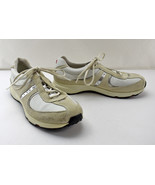Ecco Beige Silver Suede Leather Lace-Up Sneakers - Women&#39;s Size 6.5 - $51.90 CAD