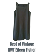 NWT $238 Eileen Fisher Vintage Stretch Crepe Shift Dress Medium 10 12 Gray Comfy - $125.38
