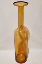 Otto Brauer Holmegaard Style Amber Glass 16.5&quot; Vase Mid Century Modern - £177.53 GBP