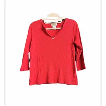 Talbots Women&#39;s Ribbed Knit 3/4 Sleeve Blouse- Size S/P - $8.91