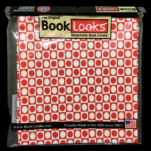 Fabric Book Cover Red White Polka-Dots Stretchable One Size Fits All ~ Vintage - £12.85 GBP