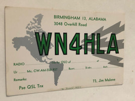 Vintage Ham radio Amateur Card WA4HLA Birmingham Alabama 1965 - £3.69 GBP