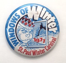 Vintage St. Paul Minnesota 1977 Winter Carnival Button  Pin Windows Of W... - $12.00