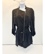 Women’s Tart Collections Jacket Size Medium Black Asymmetric Gold Zip - £21.47 GBP