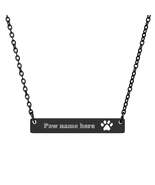 Engraved Paw Bar Necklace, Pet Lover Jewelry, Personalized Name Necklace... - $462.51 MXN