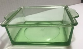 Vintage Green Hazel Atlas Dish 4.5 In.No Lid Uranium Depression - £15.95 GBP
