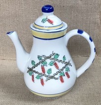 Vintage Hand Painted Speckled Hot Peppers Decorative Coffee Pot Kitsch E... - £12.23 GBP