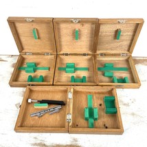 Vintage Lot of 4 Scientific Instrument Storage Boxes Wood Science Felt l... - $61.75