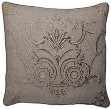 Pillow Throw 20x22 22x20 Dove Gray Down Feather Insert Velvet Linen Hand-Dyed - £230.97 GBP