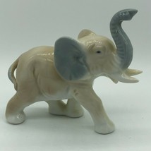 Vintage Porcelain Elephant Grey Brown Figurine 4&quot; Wildlife Décor Calf - £11.01 GBP