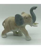 Vintage Porcelain Elephant Grey Brown Figurine 4&quot; Wildlife Décor Calf - £10.96 GBP