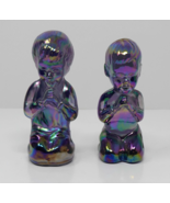 Fenton Amethyst Rainbow Purple Carnival Art Glass Praying Boy &amp; Girl Mad... - $891.85 MXN