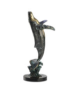 Brass and Marble Leaping Humpback Whale Statue - £299.10 GBP