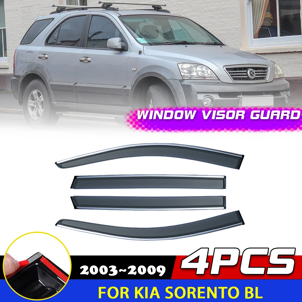 Windows Visor for Kia Sorento BL 2003~2009 2004 2005 2006 Door Smoke Deflector - £34.08 GBP+