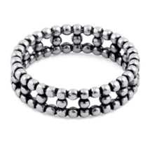 Bead Eternity Ring Size 9 Solid 925 Sterling Silver - £12.79 GBP