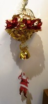 Coca-Cola Store Hanging Display Decoration Gold And Red Drops With Santa - £7.52 GBP