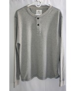 MENS PREMIUM HENLEY GRAY SIZE XL 100% COTTON #8174 - £7.00 GBP