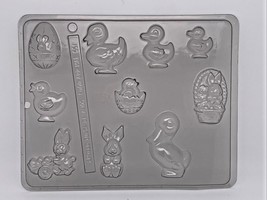 Vintage Chocolate Candy Mold Chick Easter Bunny Egg Mold Soap 10 Shapes - £8.28 GBP
