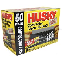 Husky 42 Gallon Contractor Clean-Up 3-Mil Trash Bags (50-Count) - £62.75 GBP