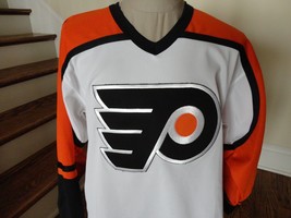 Vtg 90&#39;s White Sewn CCM Maska Air Knit Philadelphia Flyers NHL Jersey Adult M - £46.54 GBP