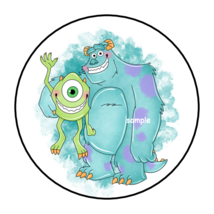 MONSTERS INC STICKERS ENVELOPE SEALS LABELS TAGS 1.5&quot; SULLY MIKE CUSTOM ... - £1.56 GBP