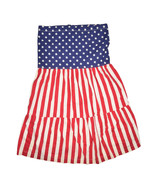 Vintage Handmade USA Flag Dress Womens 20 American Patriotic Midi Flowy - £50.70 GBP