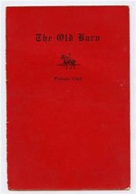 The Old Barn Menu Private Club Parkside Ave Burbank Illinois 1955 - £51.98 GBP