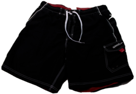 Speedo Mens Swim Trunks with Liner Color Black Pocket Drawstring Size Large 2469 - £10.21 GBP