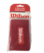 Wilson Wristband Extra Long Sports Sweatband Red WRZ106500 New - £4.76 GBP