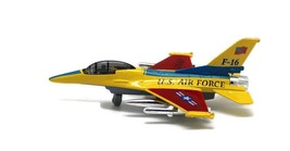 F16 Fighter Jet Yellow Diecast Pull Back Action (No Display Box) 7.5 x 5... - $238.21 MXN