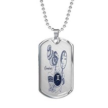 Express Your Love Gifts Gemini Constellation Horoscope Zodiac Necklace Dog Tag E - £55.37 GBP