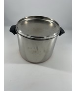 Revere Ware 10qt Copper Bottom Stock Pot + Lid 10.25 x 7.25&quot; Vintage Coo... - $48.39