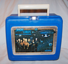 1988 Blue Plastic Star Trek Lunch Box without Thermos - £7.10 GBP