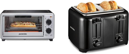 4 Slice Countertop Toaster Oven, Multi-Function with Bake &amp; 4 Slice Toaster with - £84.81 GBP
