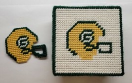 Set Of 6 Crocheted Coasters And Fridge Magnet Green Bay Packers - £39.41 GBP