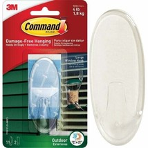 3M #17093CLR-AWES Up To 4 lbs. Capacity Large Plastic Clear Hook 3-3/8&#39;&#39;... - $5.94