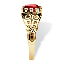 PalmBeach Jewelry Gold-Plated Silver Birthstone Ring-July-Ruby - £31.33 GBP