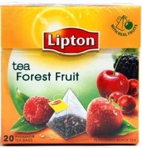 Lipton Black Tea - Forest Fruit - Premium Pyramid Tea Bags (20 Count Box) [PACK  - $24.05