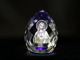 2 X Decorative 3D Crystal Diamond Engrave Jesus Christ God, Best Gift Pack of 2 - £52.24 GBP