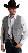 Vest for Men Gray Suede Single Breasted Size XS S M L XL XXL 3XL Custom Made - £112.00 GBP