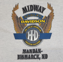 Vtg 1995 Harley Davidson Trademark Lifestyle Bismarck ND T-Shirt - Size L - $58.04