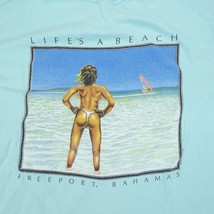 Vintage Freeport Bahamas Life&#39;s Beach Light Blue T Shirt Size XL 1988 Stedman - £18.56 GBP