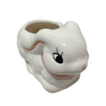 Vintage 90s House of Lloyd White Easter Bunny Ceramic Planter Handpainte... - £11.20 GBP