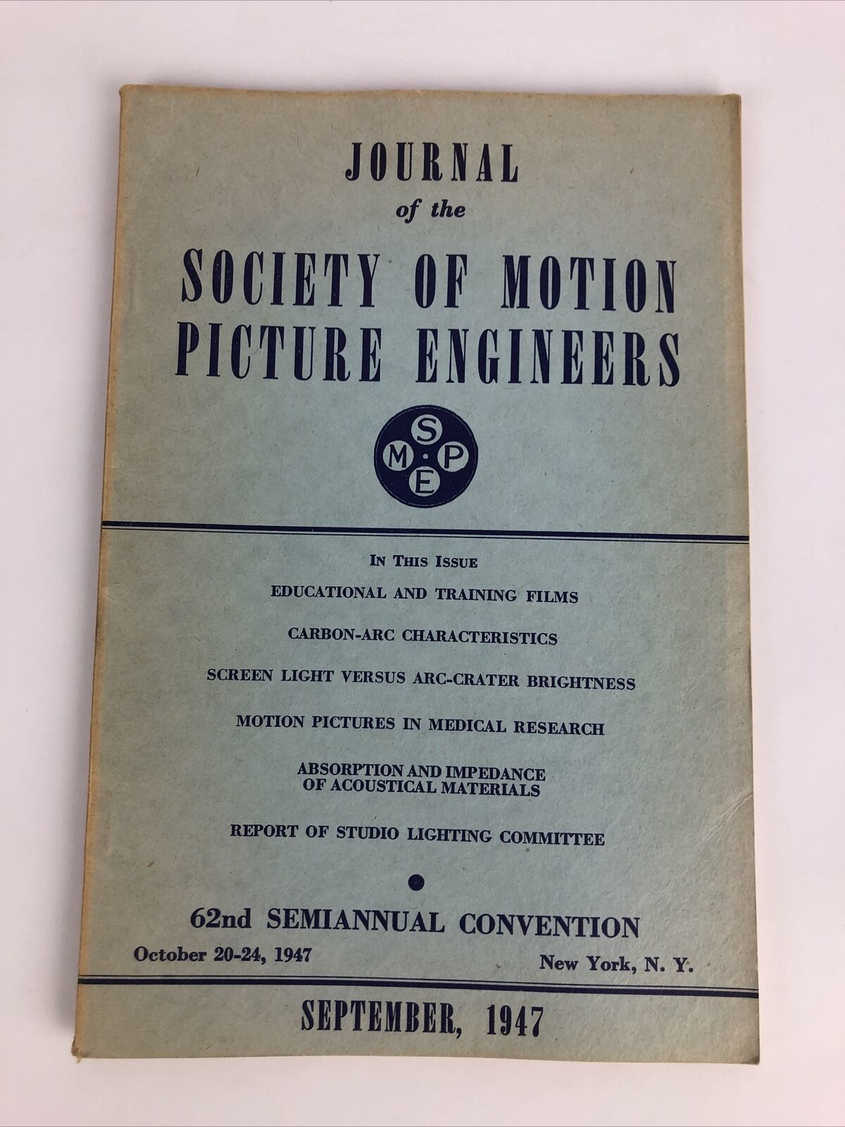 SMPE Journal Of The Society Of Motion Picture Engineers September 1947 V... - $12.99