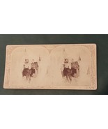 1800s antique SANTA CLAUS STARTING OUT STEREOVIEW CHRISTMAS PHOTO reindeer - £30.46 GBP