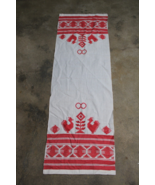 Ukrainian Red White Woven Bird Rushnyk Folk Art Cotton Blnd Table Runner... - £29.93 GBP